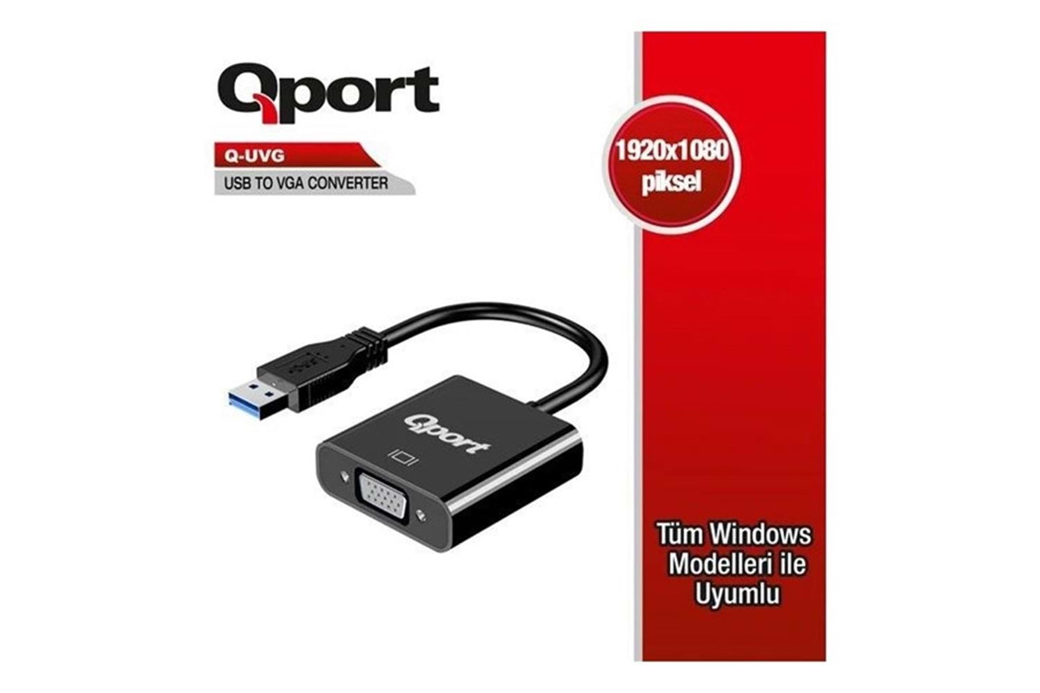 QPORT Q-UVG USB 3.0-VGA Görüntü Adaptörü