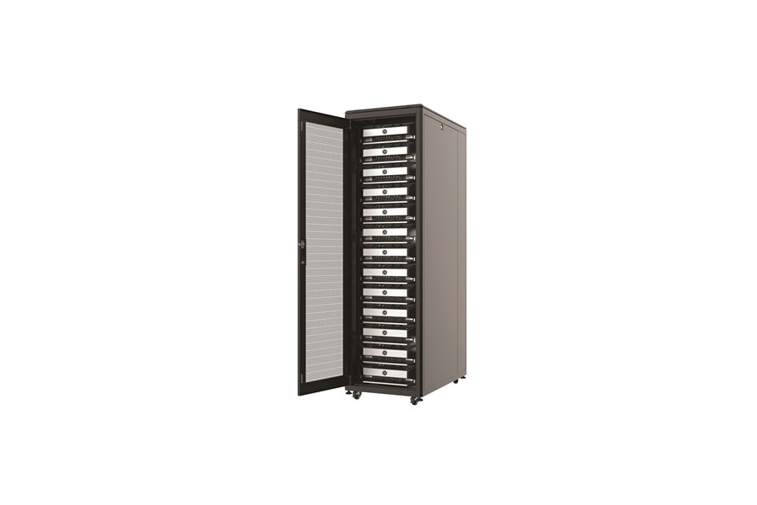 AGER 26U 800x1000mm Dikili Tip Siyah Kabinet Vega AG-VB26U8010S1-BAAA-A-M1 Cam Kapak