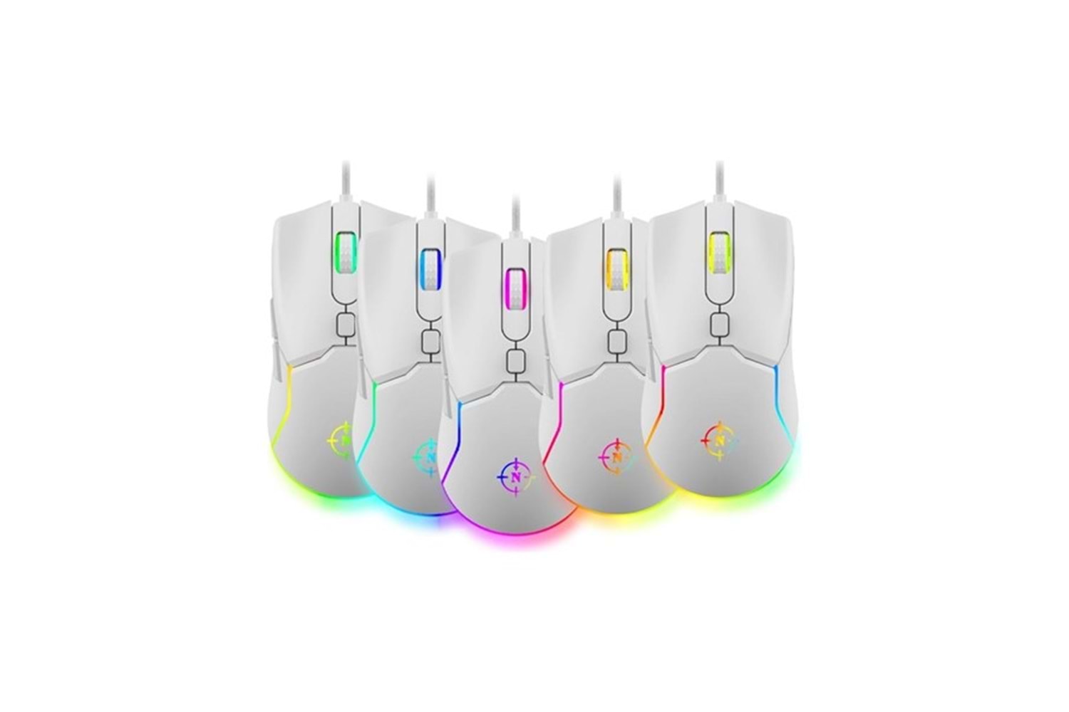 NORTH Air White Professional USB 7200dpi Gaming Beyaz Mouse RGB