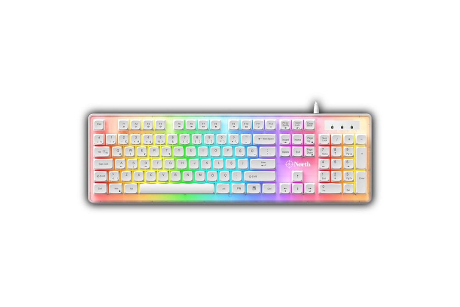 NORTH Paladin Q Trk RGB Ledli / Mekanik Hisli Beyaz Gaming Klavye