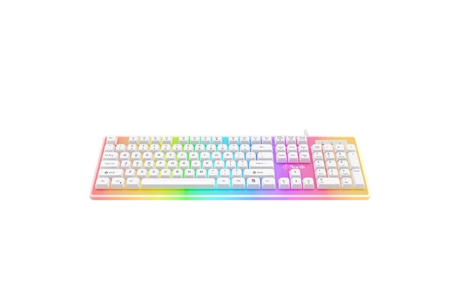 NORTH Paladin Q Trk RGB Ledli / Mekanik Hisli Beyaz Gaming Klavye