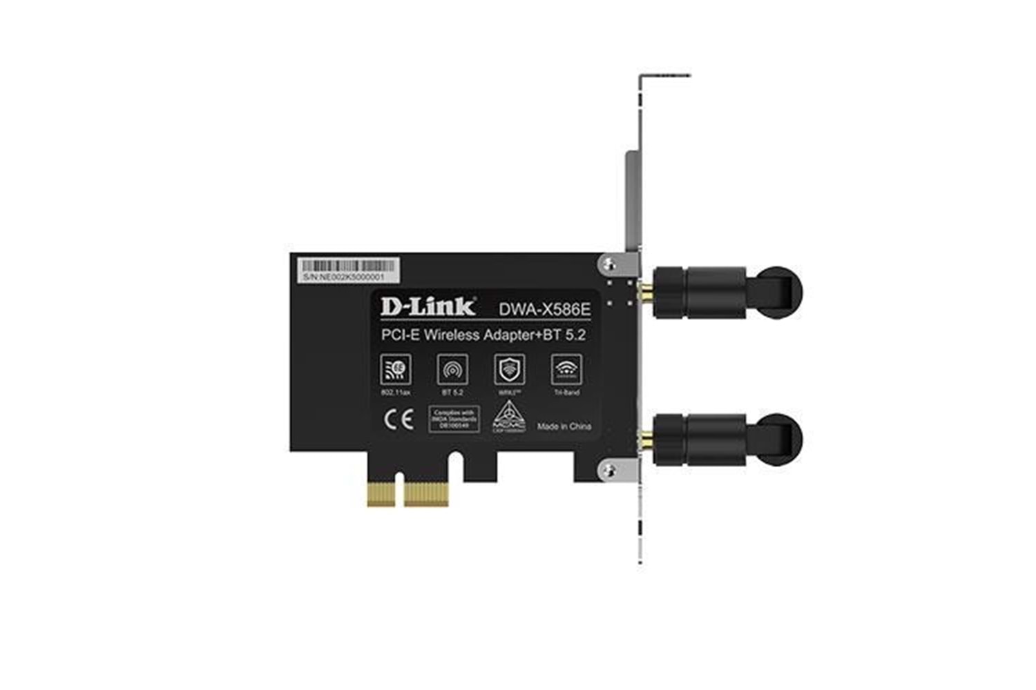 D-LINK DWA-X586E AX5400 Bluetooth 5.2 PCIe Kablosuz Adaptör
