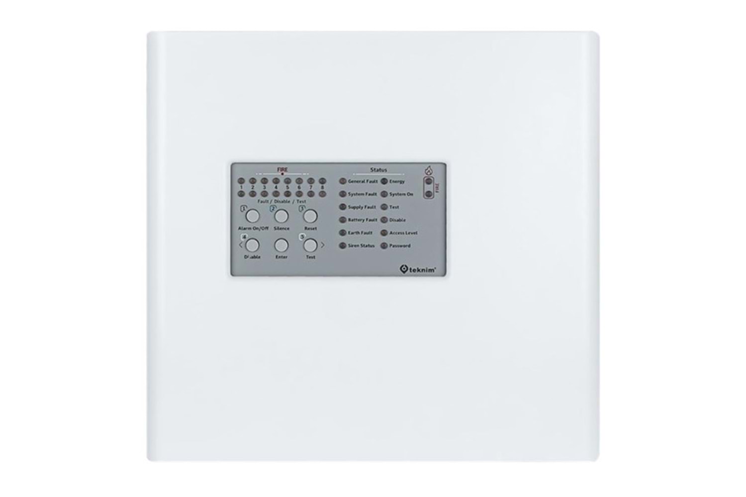 TEKNiM TFP-4408 Konvansiyonel 8 Bölgeli Yangın Alarm Paneli Metal Kasa
