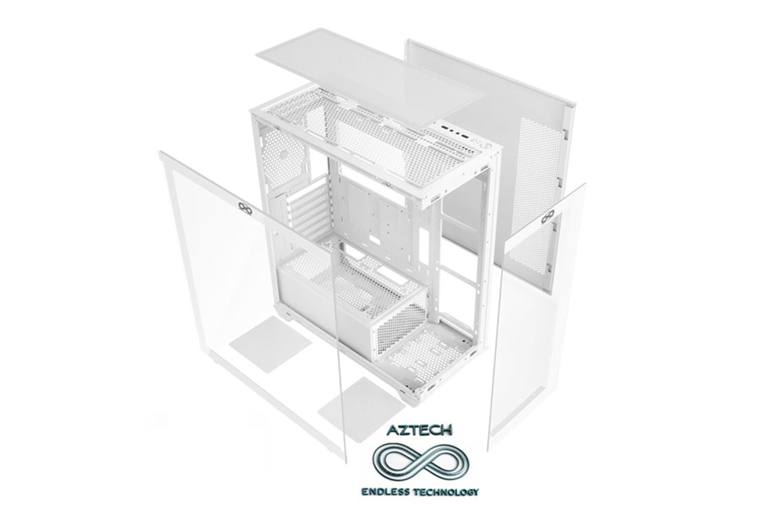 AZTECH AZT101 W Gaming Mid-Tower PC Kasası Beyaz