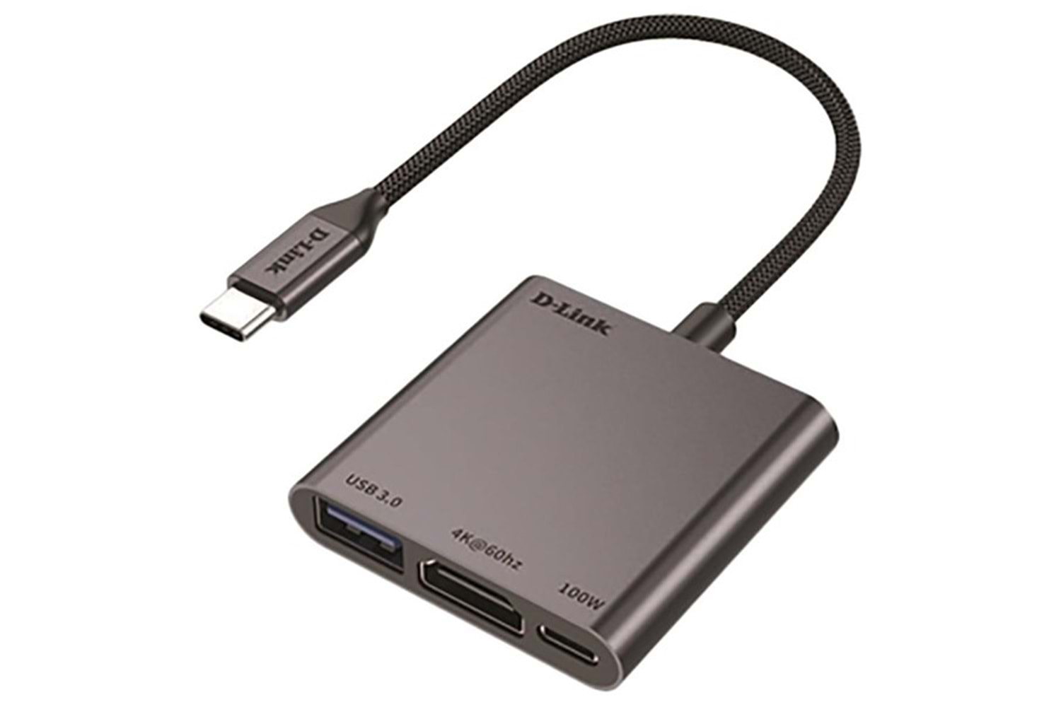 D-LINK DUB-C103 0.15metre TYPE-C - HDMI_USB 3.0 Çevirici Adaptör Gold 4K-60Hz/100W