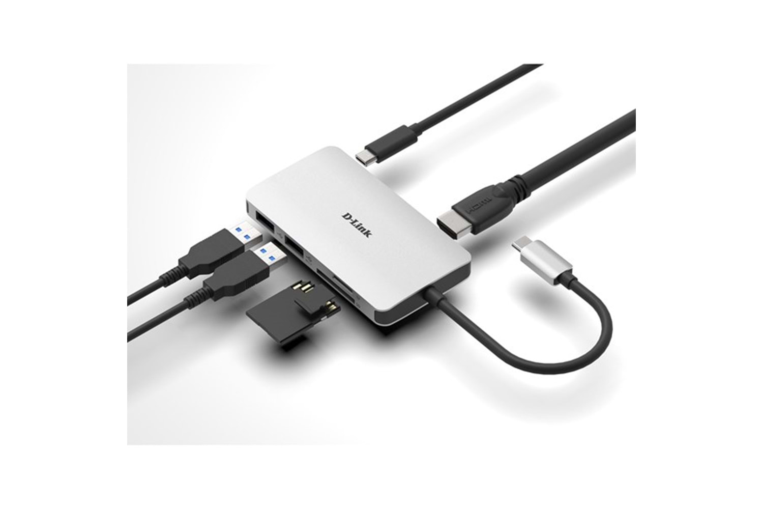 D-LINK DUB-C106 0.15metre TYPE-C - HDMI_USB 3.0 Çevirici Adaptör 4K-60Hz/100W