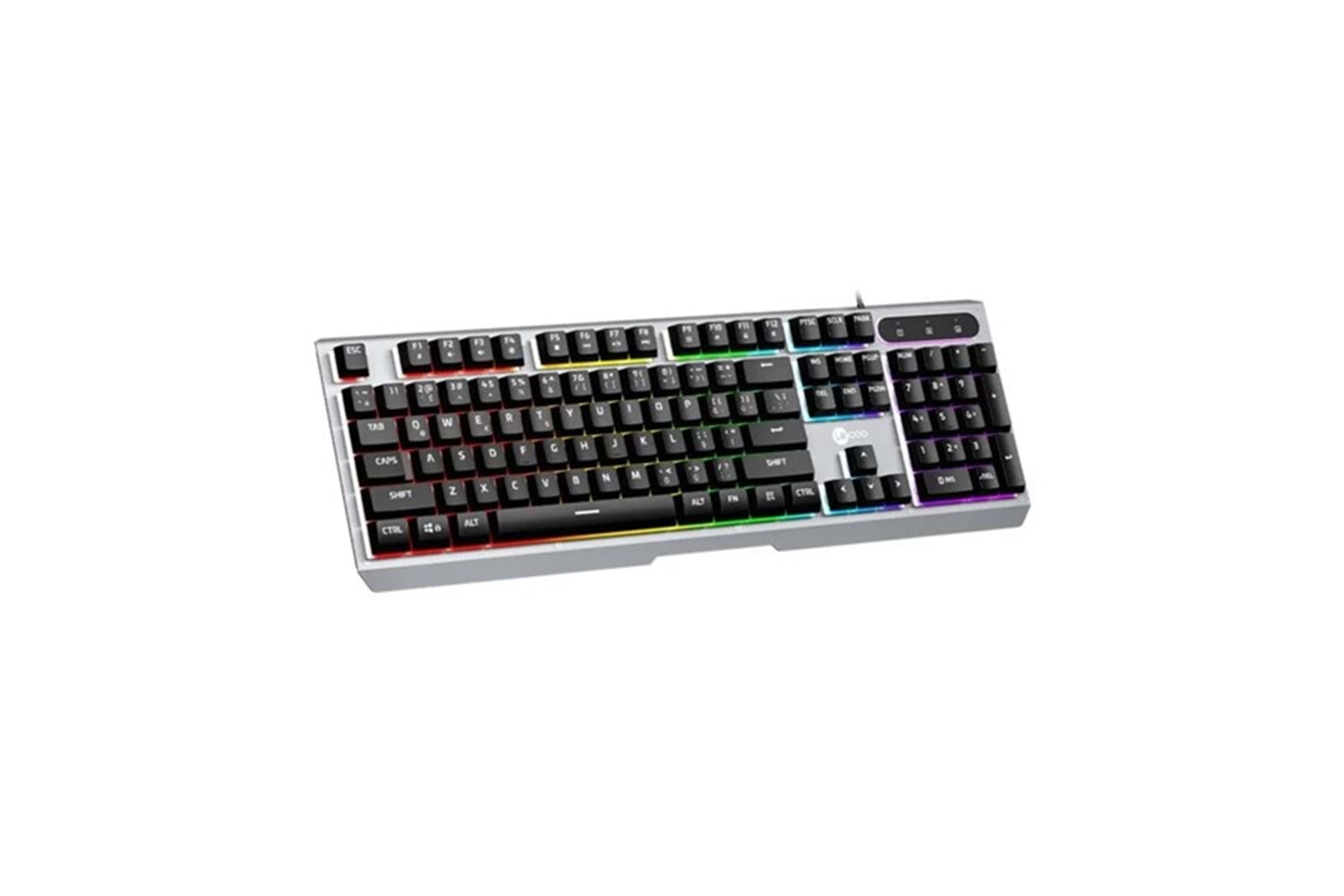 LENOVO LECOO KB121 USB Q Trk Rainbow Aydınlatmalı Mekanik Hisli Metalik Gaming Klavye
