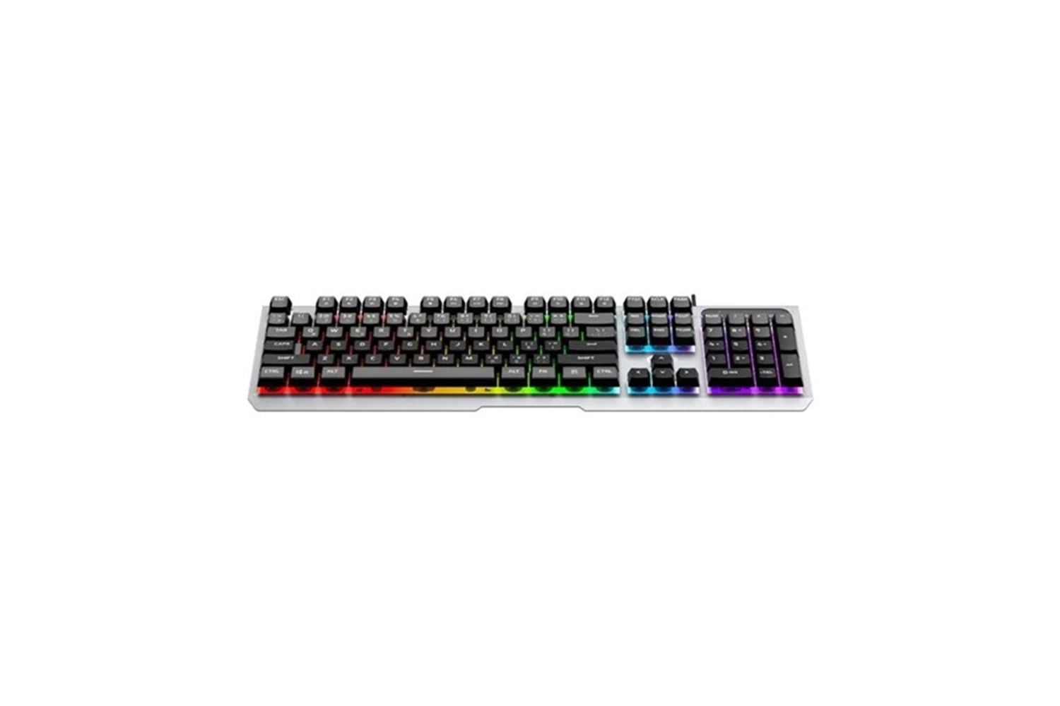 LENOVO LECOO KB121 USB Q Trk Rainbow Aydınlatmalı Mekanik Hisli Metalik Gaming Klavye
