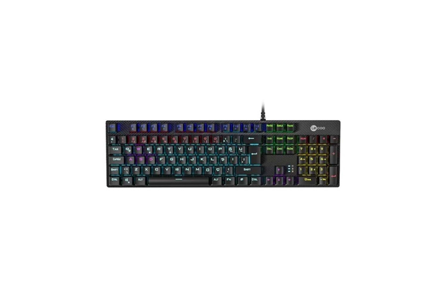 LENOVO LECOO KG1101 USB Q Trk RGB Led Aydınlatmalı Mekanik Siyah Gaming Klavye