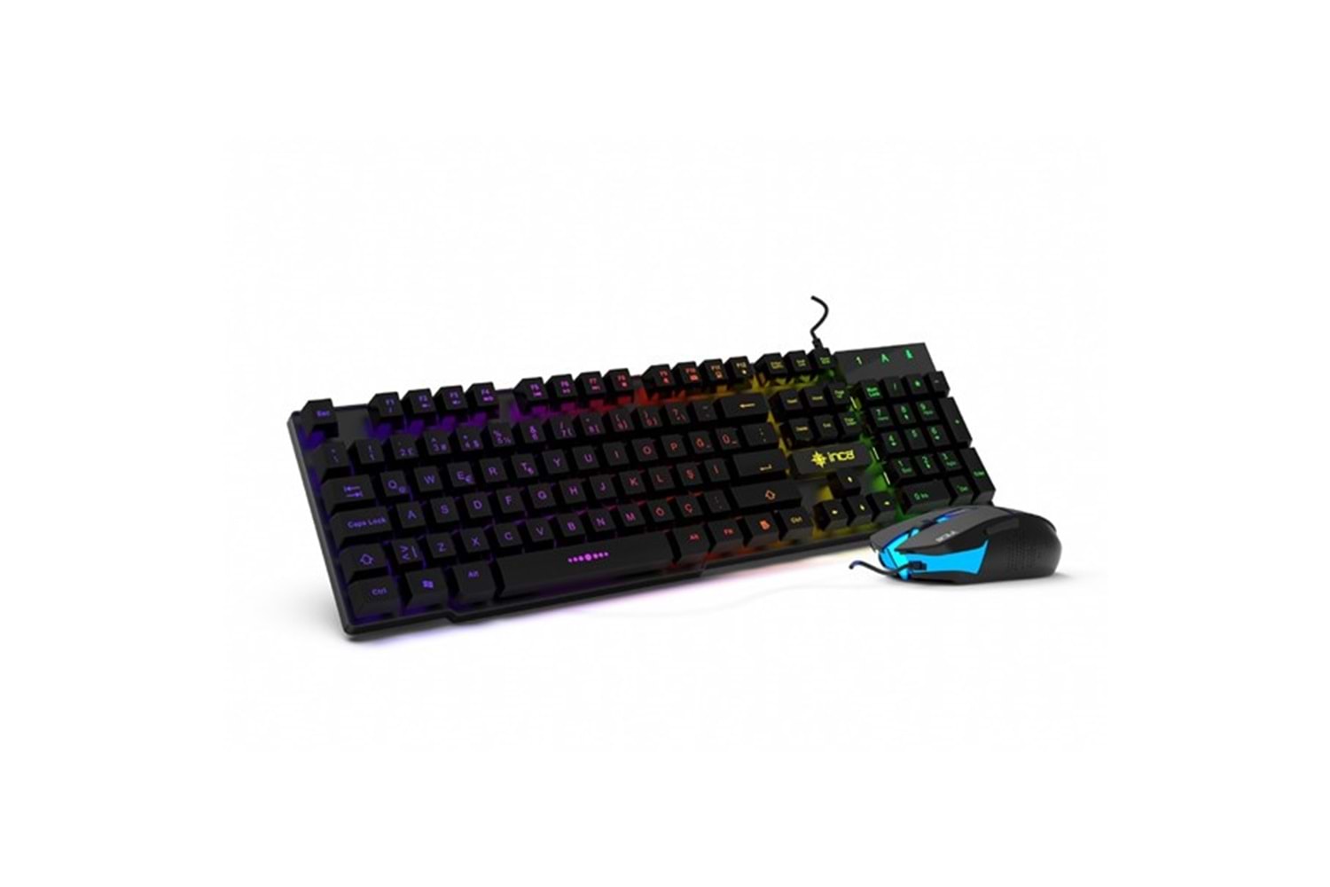 INCA IKG-448 USB Q Trk RGB Led Aydınlatmalı Mekanik Hisli Siyah Gaming Klavye - Mouse Set