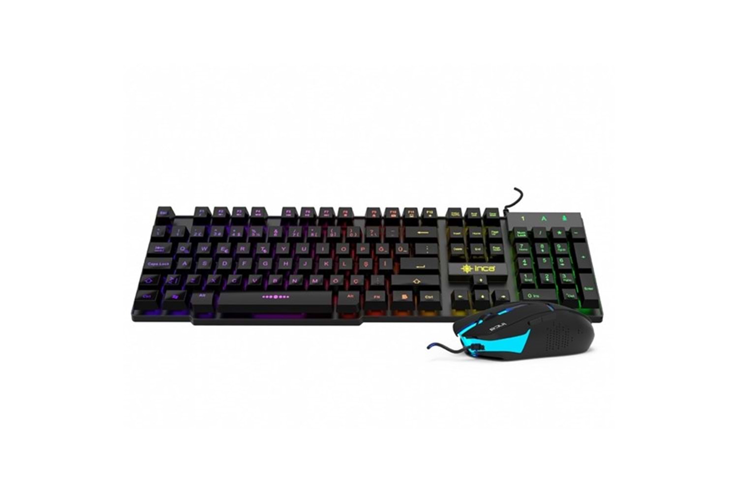 INCA IKG-448 USB Q Trk RGB Led Aydınlatmalı Mekanik Hisli Siyah Gaming Klavye - Mouse Set