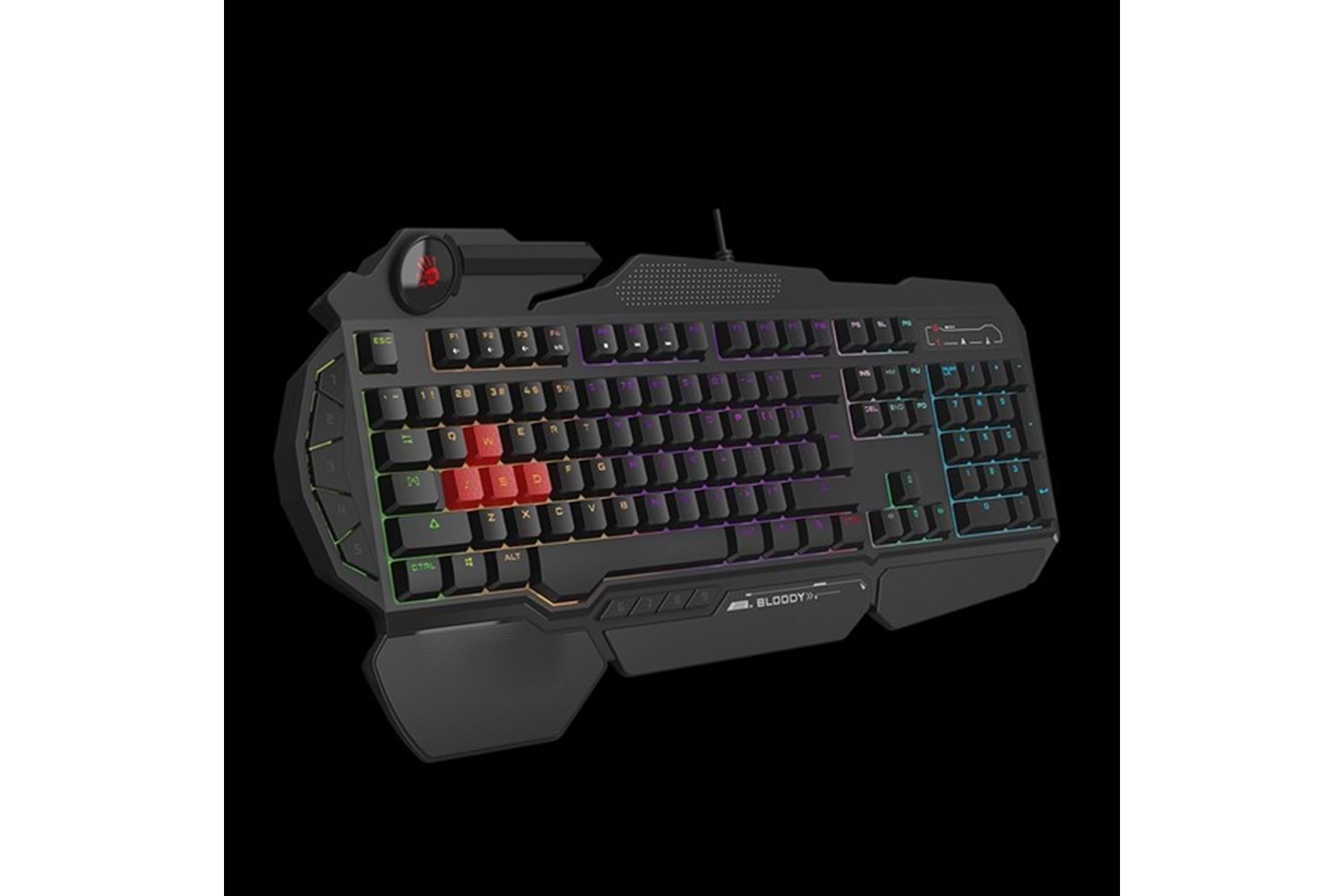BLOODY B310N USB Q Trk RGB Led Aydınlatmalı Mekanik Hisli Siyah Gaming Klavye Bilek Destekli