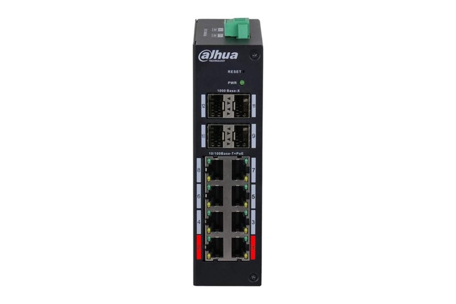 DAHUA 8port PoE 120w HS4412-8ET-120 10/100 4X SFP Yönetilebilir Endüstriyel Switch