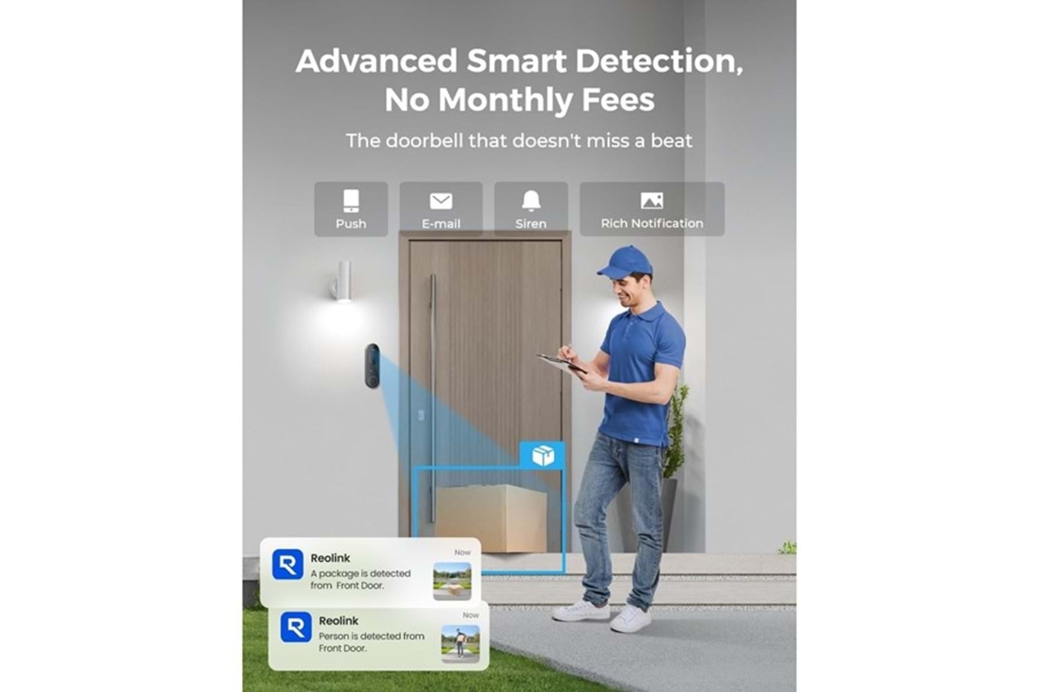 REOLINK 4MP WIFI Dorbell Bataryalı Kapı Zili PoE