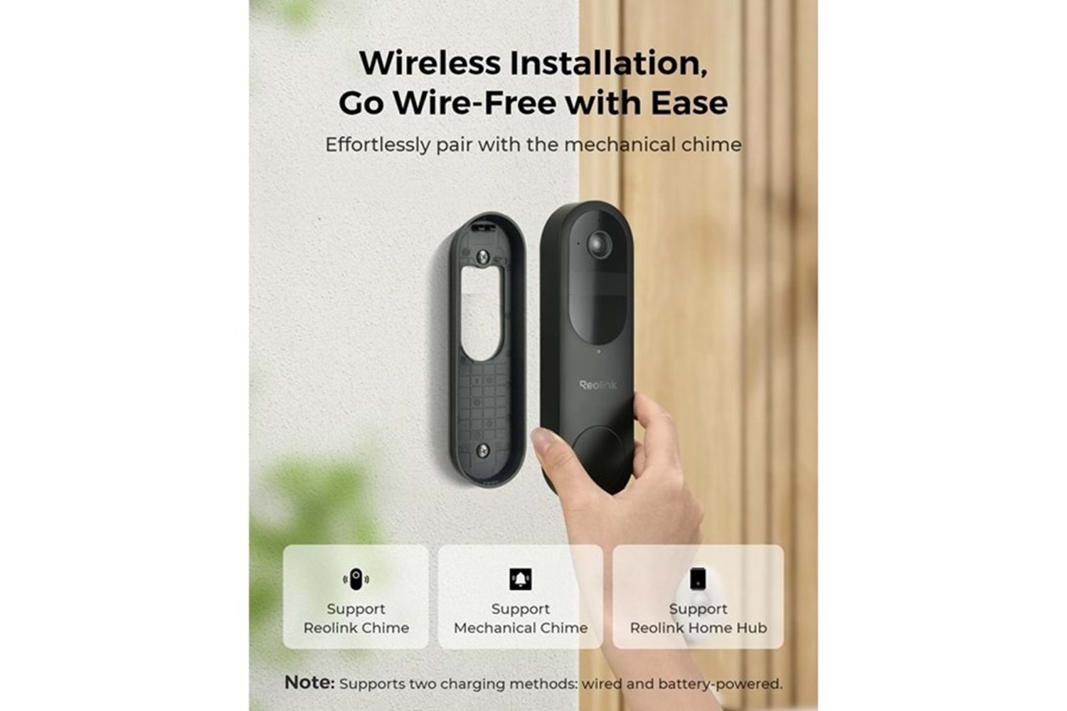 REOLINK 4MP WIFI Dorbell Bataryalı Kapı Zili PoE