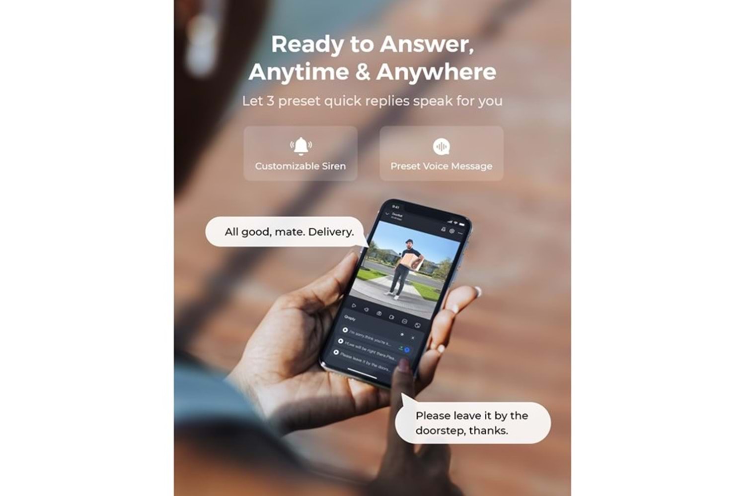 REOLINK 4MP WIFI Dorbell Bataryalı Kapı Zili PoE