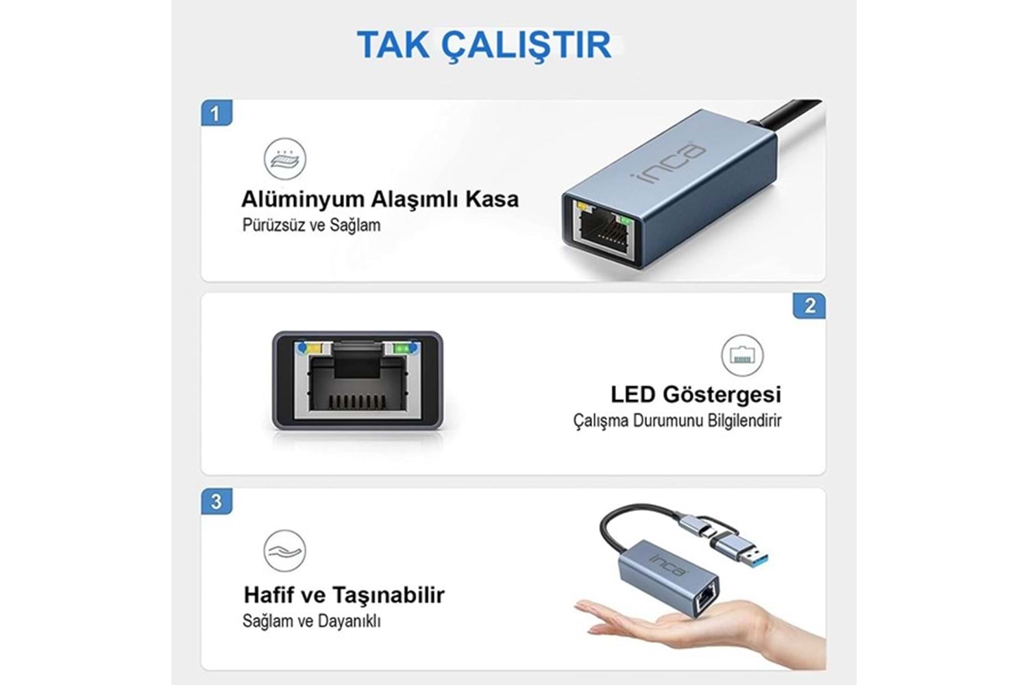 INCA IUTP-01T Gigabit TYPEC-USB 3.0 Ethernet