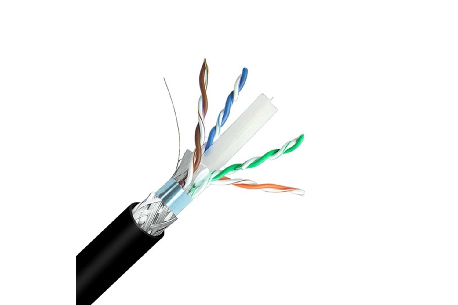 INCA CAT6 S/FTP 23AWG Siyah 500m Makara Outdoor Makaralı LSZH Kablo 0.50mm ICAT6-500AG