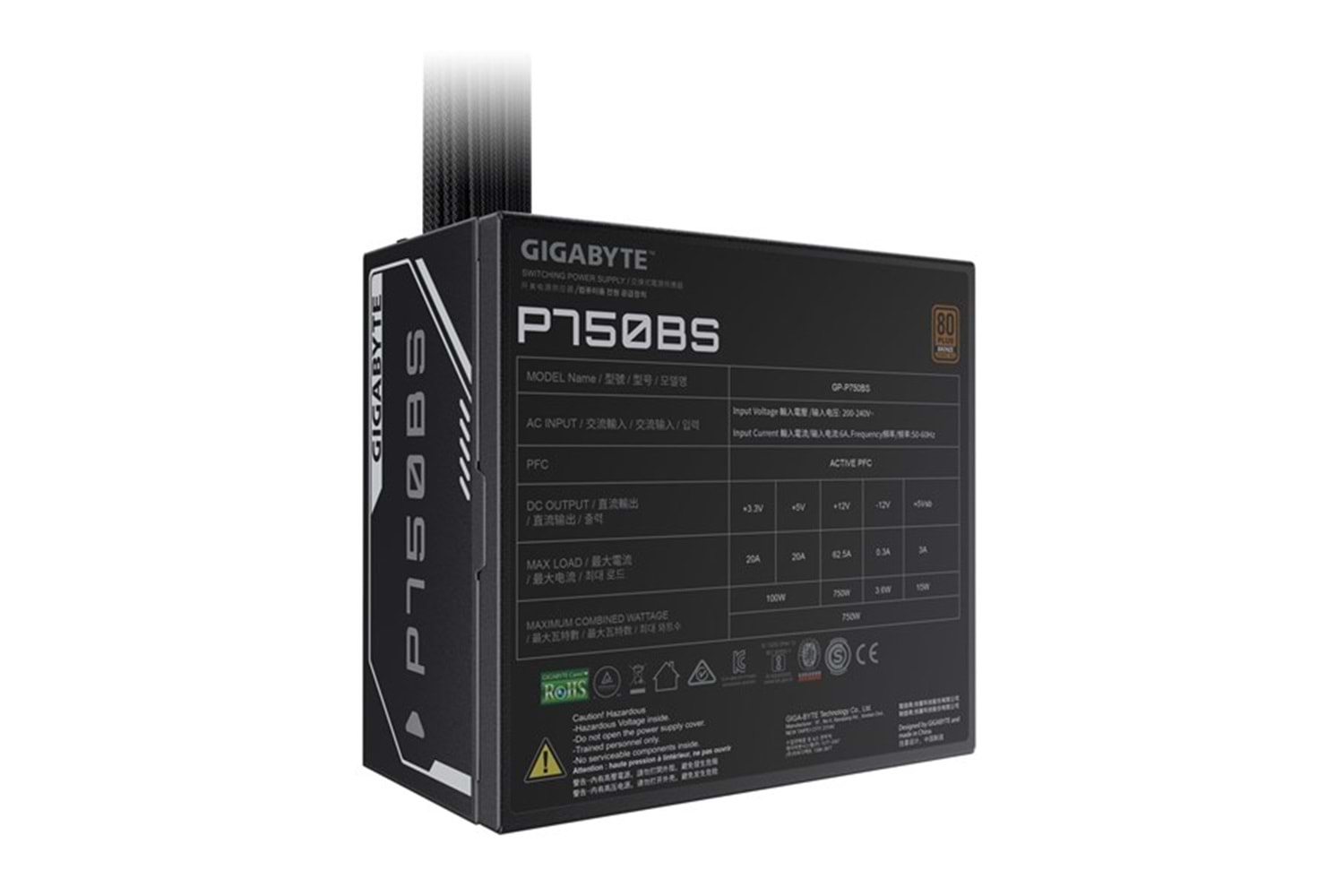 GIGABYTE 750W 80+ BRONZE GP-P750BS 12cm Fanlı APFC Power Supply