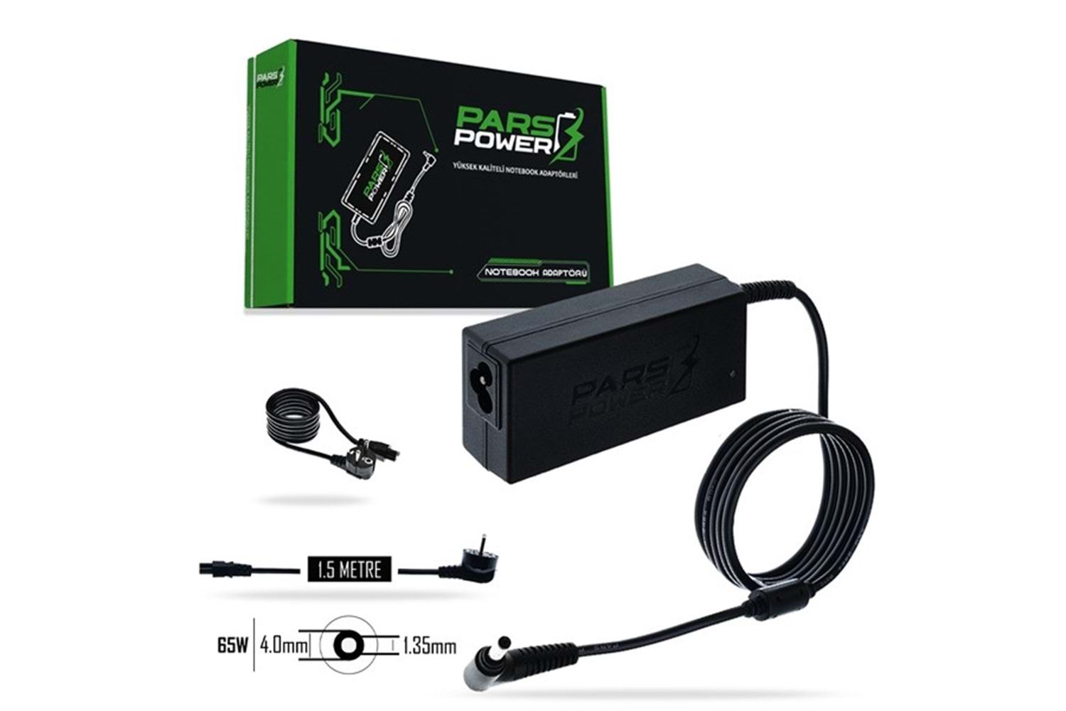 PARS POWER PRS-011 65W 19V 3.42A- 4.0*1.35MM Siyah ADAPTÖR
