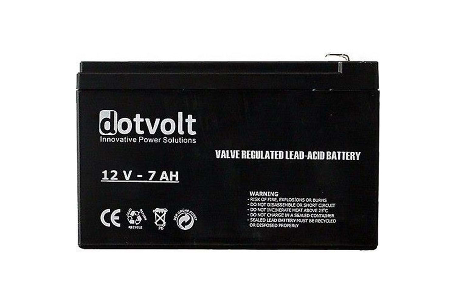 DOTVOLT 12v 7amper SC7-12 Kuru Tip Alarm Aküsü