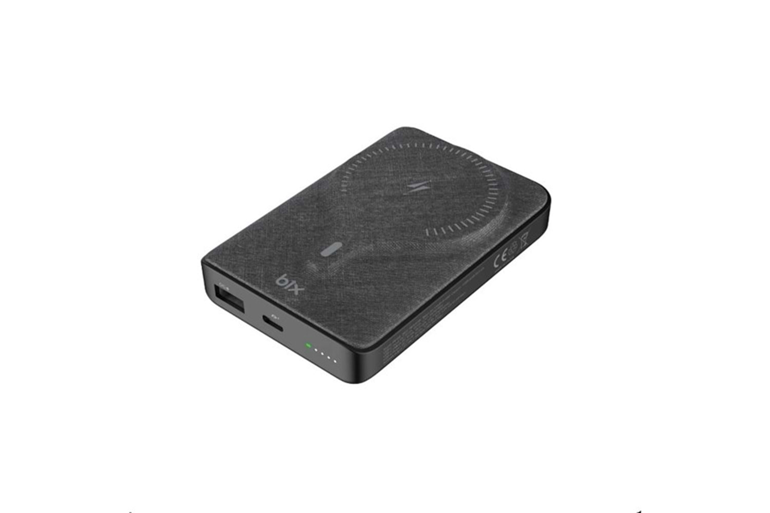 BİX 10000mAh BXPB105-BK 22.5W-15W Type-C Micro USB KABLOSUZ LED GÖSTERGELİ Siyah POWERBANK
