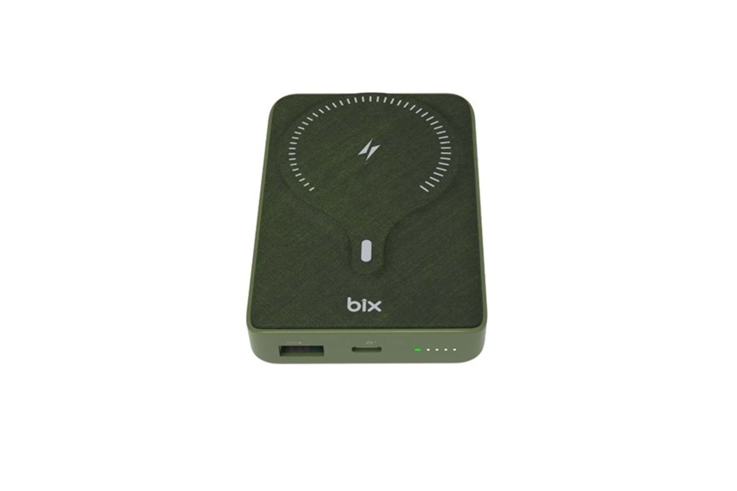 BİX 10000mAh BXPB105-GRE 22.5W-15W Type-C Micro USB KABLOSUZ LED GÖSTERGELİ Yeşil POWERBANK