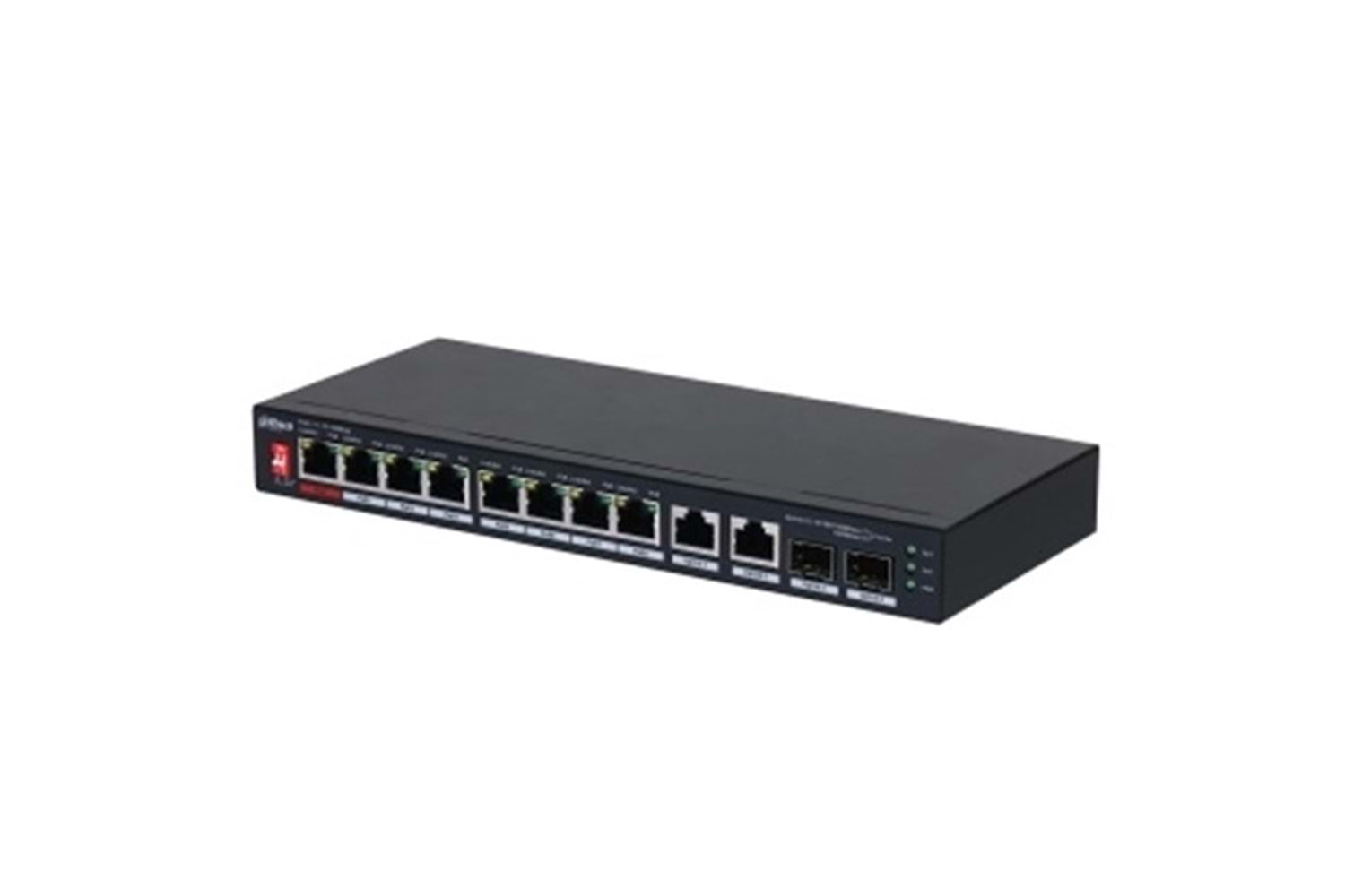 DAHUA 10port PoE 90w PFS3210-8ET2GF-96 GIGABIT 2xSFP Yönetilemez Switch