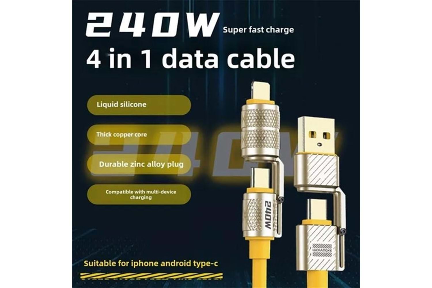 CODEGEN CDG-CNV88 Lightning 1.5 metre Şarj ve Data Kablosu 240W