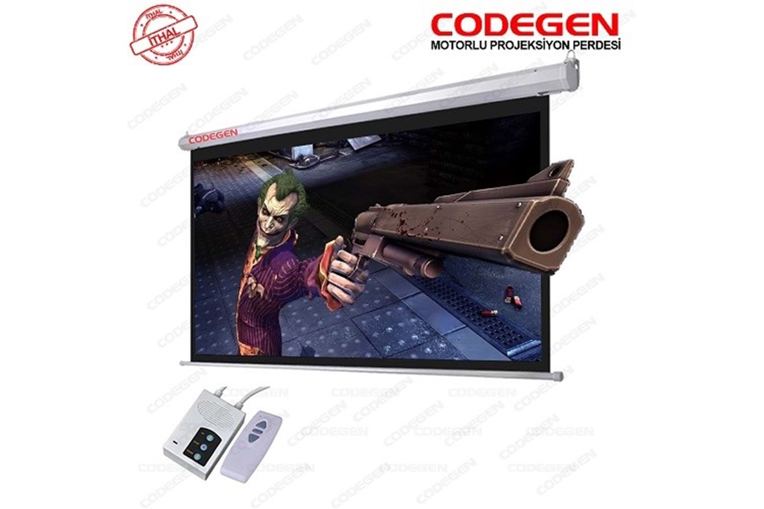 CODEGEN EX20 200x200 Motorlu Projeksiyon Perdesi