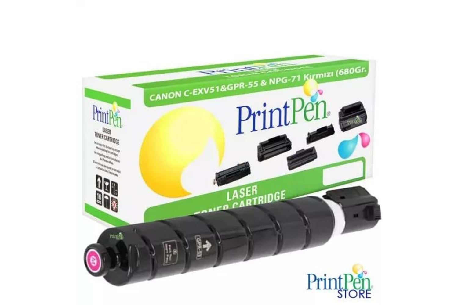 Prıntpen Canon C-Exv51&Gpr-55 & Npg-71 Yellow (680Gr./60K)