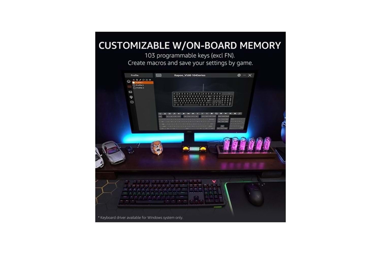 RAPOO V500 PRO RGB / Antighosting Mekanik Gaming Klavye