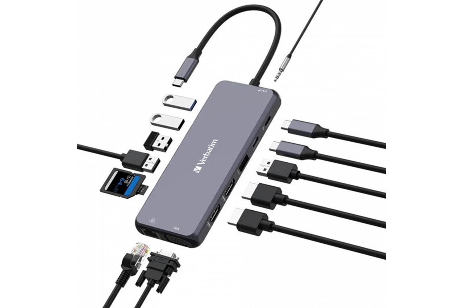 VERBATIM 14port CMH-14 USB-C Pro Çok Bağlantı Noktalı Dock