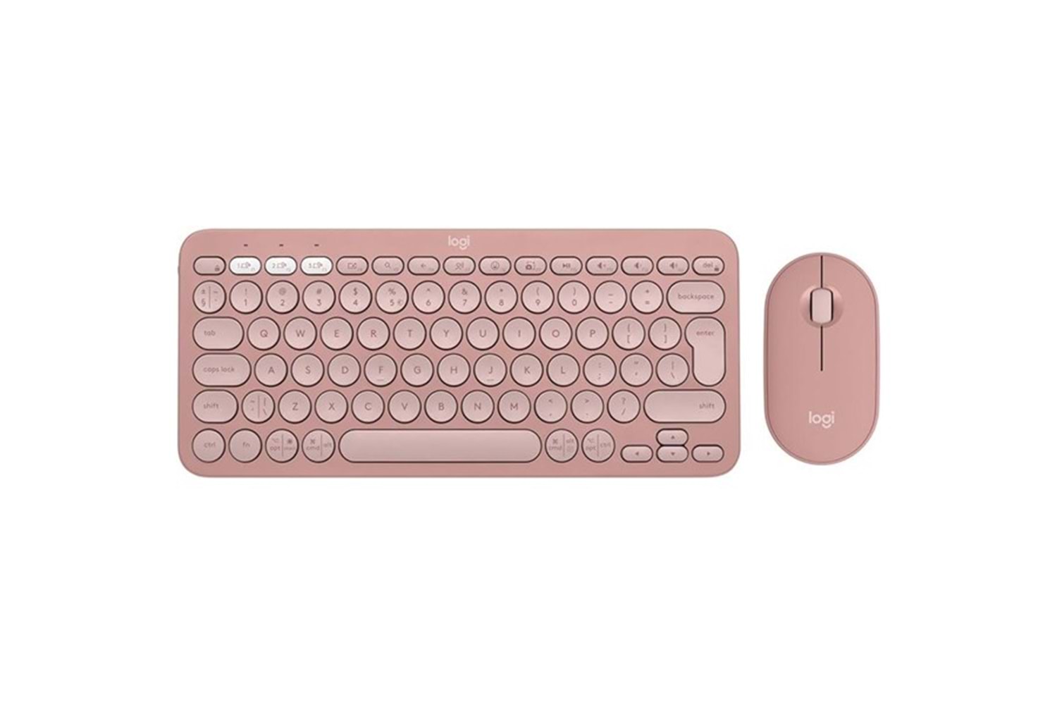 Logıtech Pebble 2 920-012247 Multi-Device Bluetooth Klavye Mouse Seti Pembe