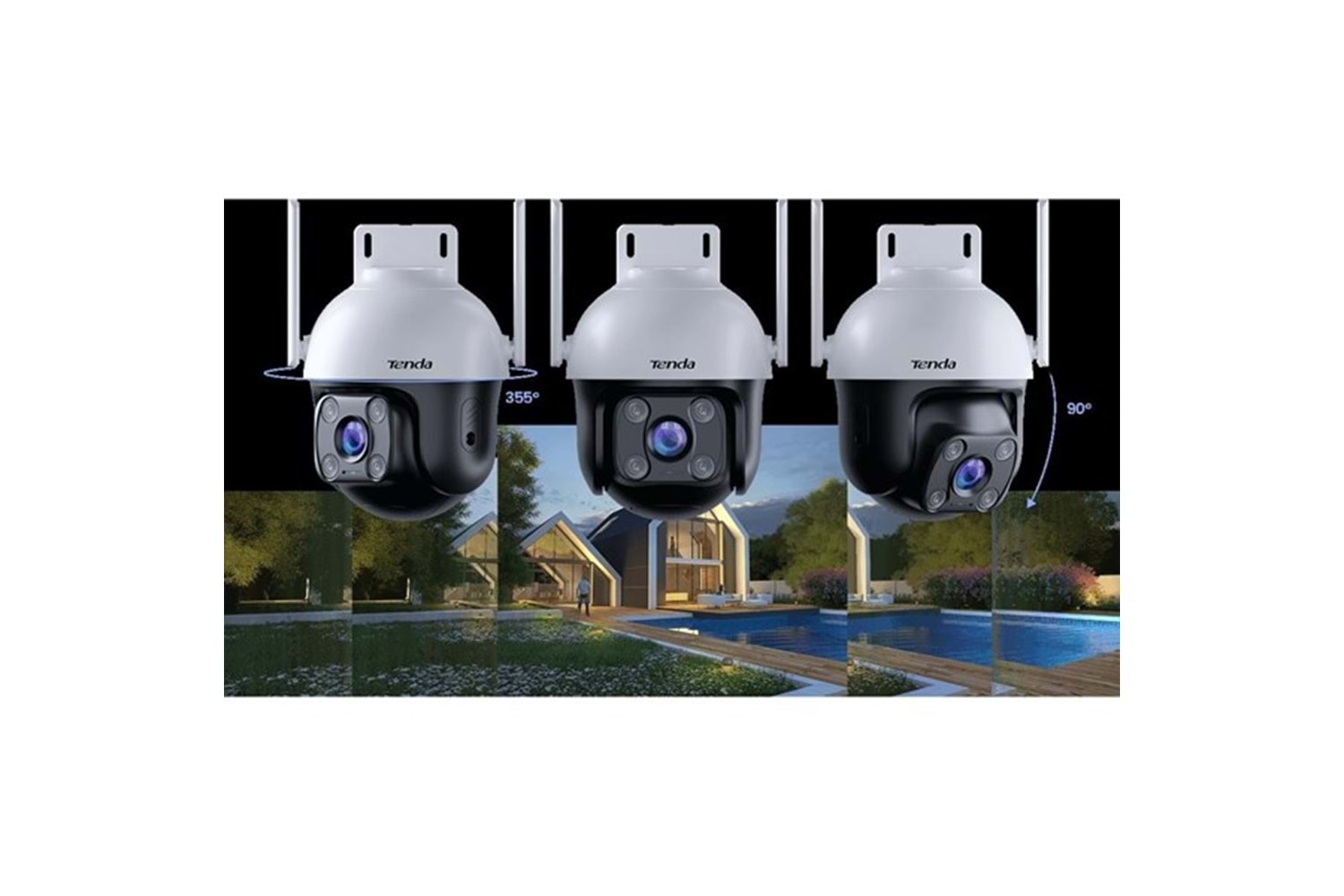 TENDA 2MP CH3 Kablosuz Outdoor Pan/Tilt IP Kamera