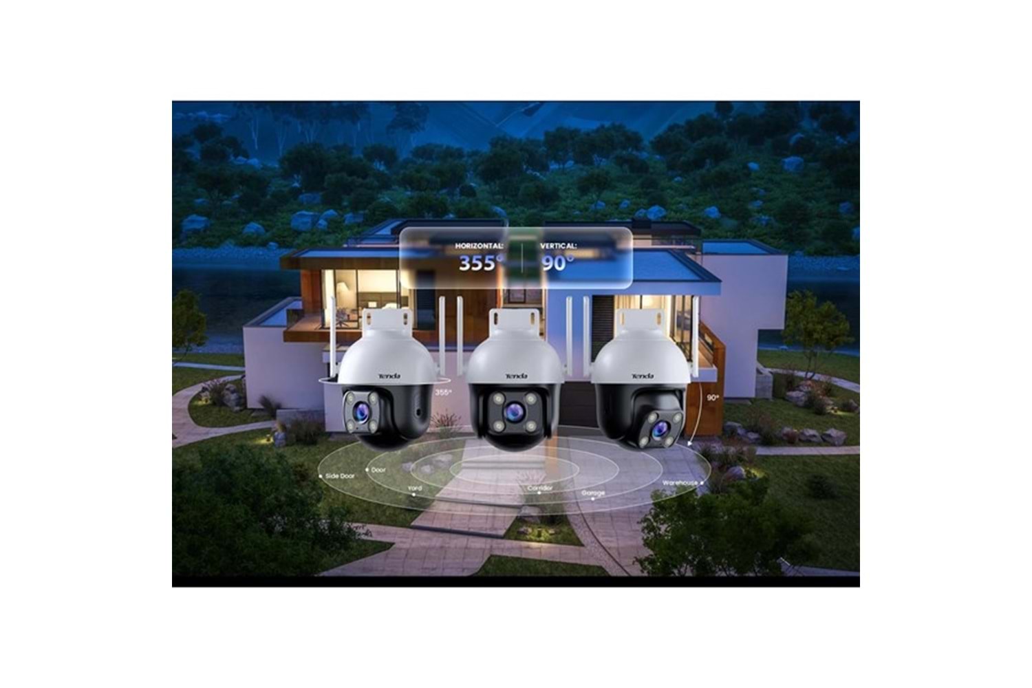 TENDA 4MP CH7 Kablosuz Outdoor Pan/Tilt IP Kamera