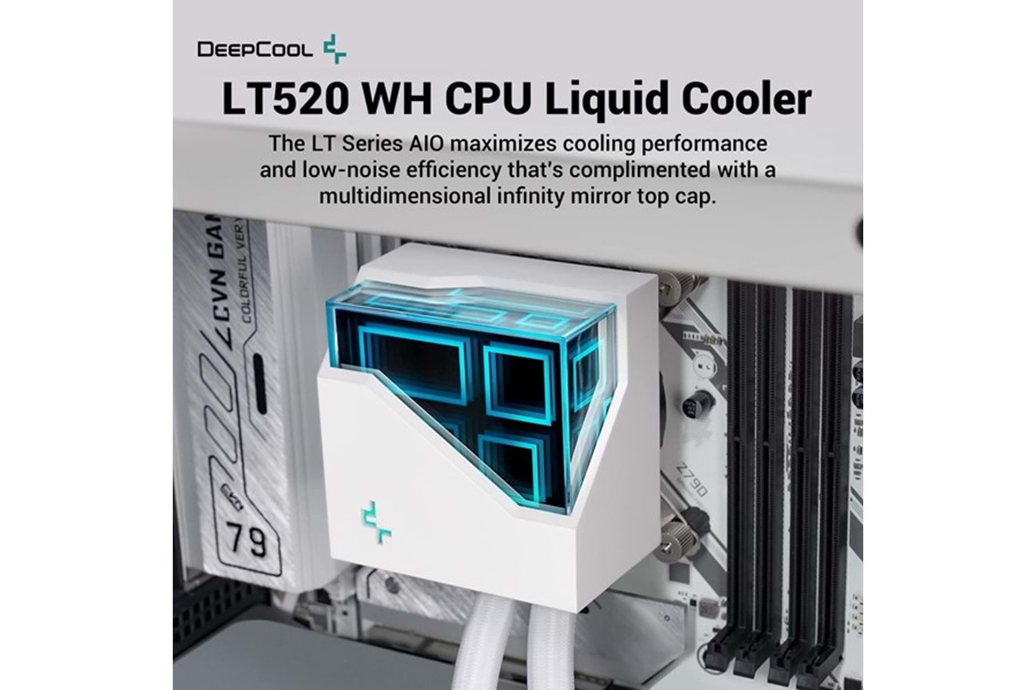 DEEPCOOL 240MM LT520-WH ARGB AM5-1700P SIVI SOĞUTMALI İŞLEMCİ FANI BEYAZ
