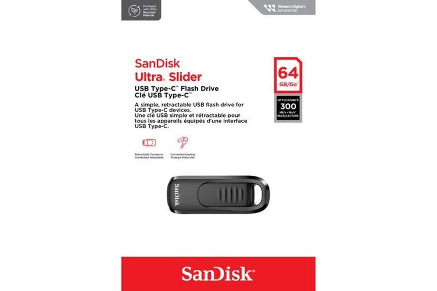 SANDISK 64GB ULTRA SLIDER SDCZ480-064G-G46 TYPEC USB BELLEK