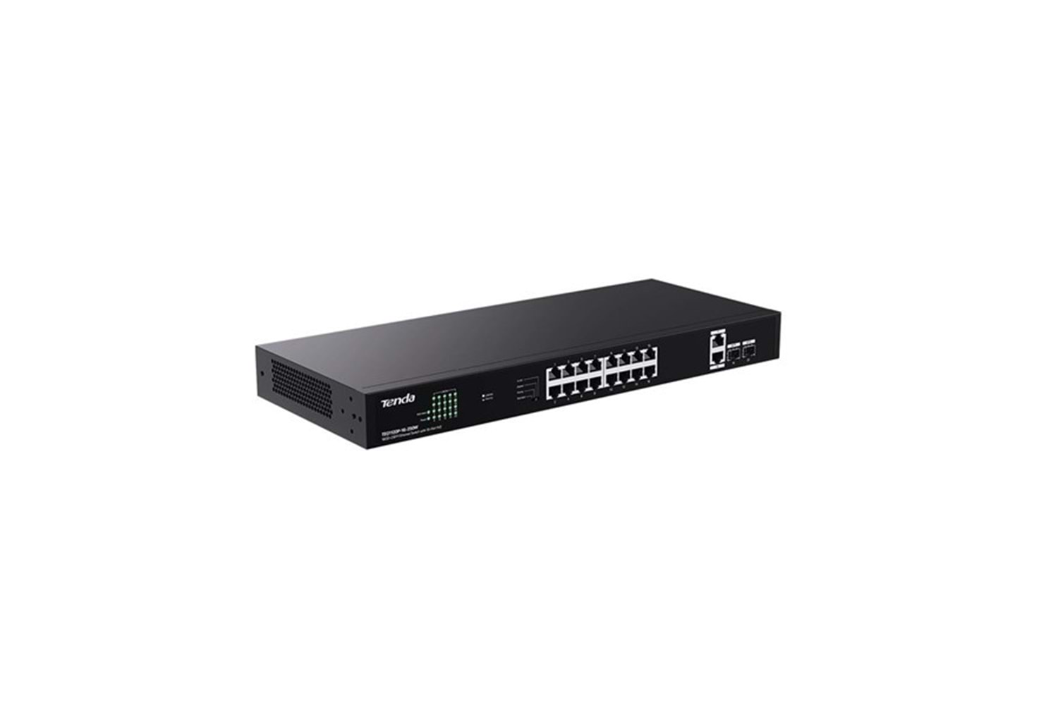 TENDA 16port 250w FULL PoE TEG1120P-16-250W GIGABIT 2X UPLINK-2X SFP Yönetilemez Switch