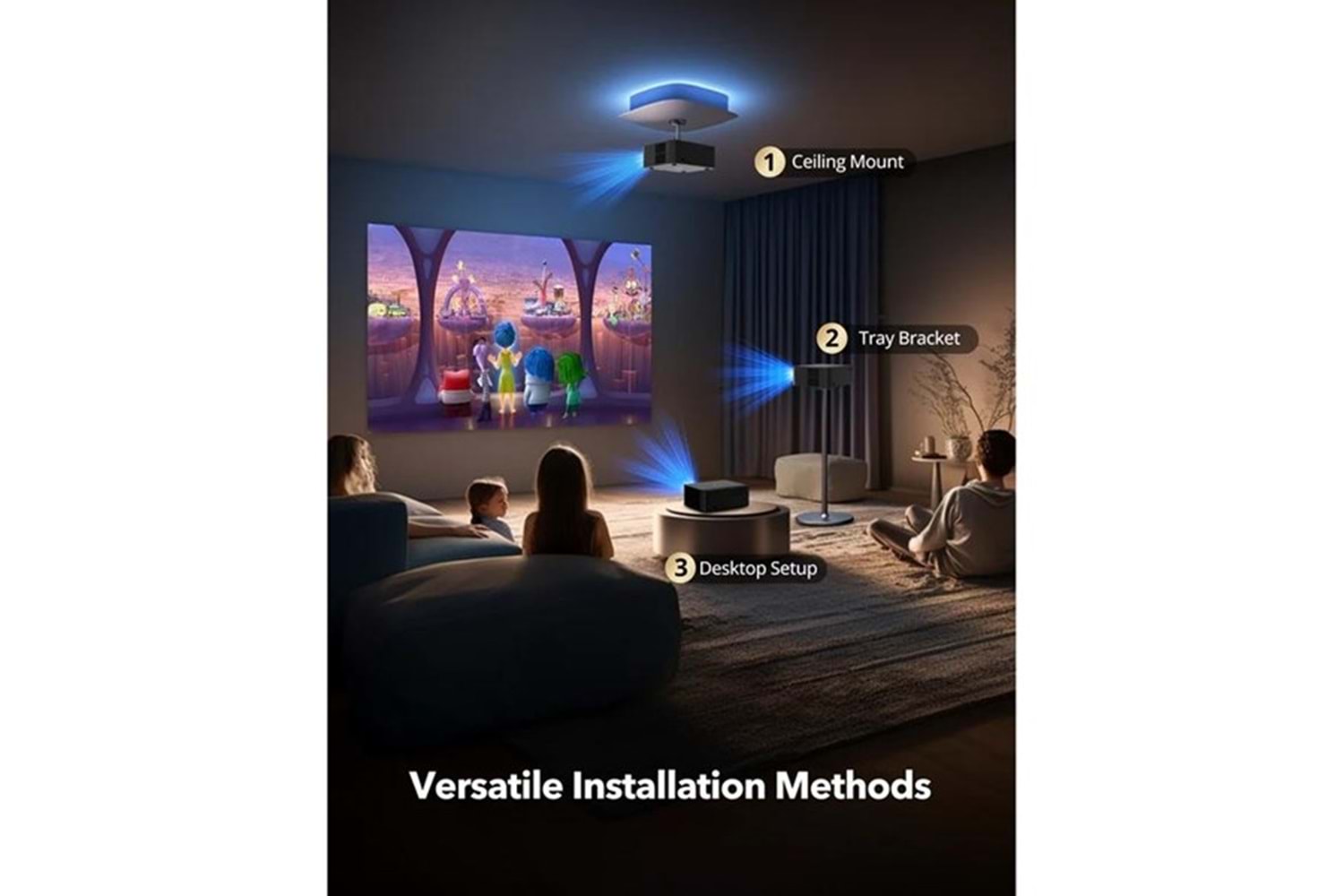 TAOTRONICS 700ansilümen 1920X1080 Kablosuz Taşınabilir Smart Led Projeksiyon