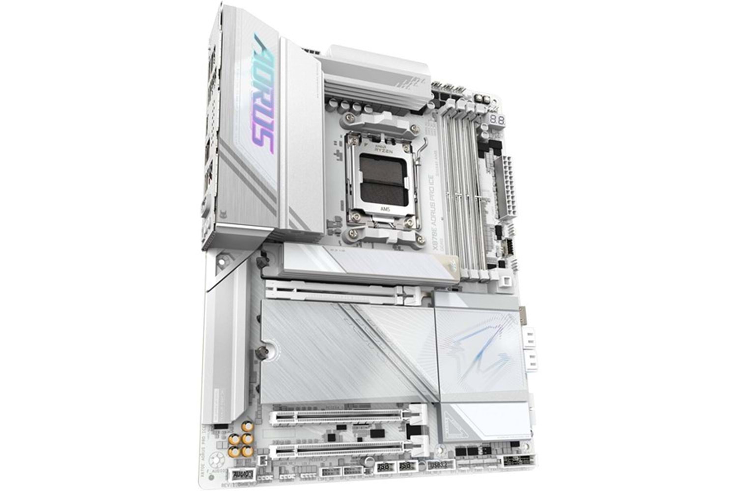 GIGABYTE X870E X870E AORUS PRO ICE WIFI7 DDR5 HDMI-DP TYPEC PCIE 5.0 AM5 ATX BEYAZ