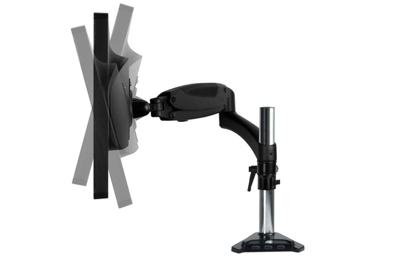 ARCTIC Z1-3D Gen 3 AR-AEMNT00059A Amortisörlü USB3.2 Gen 1 HUB'lı Tekli Masa Monte LCD Monitör ve TV Kolu 13