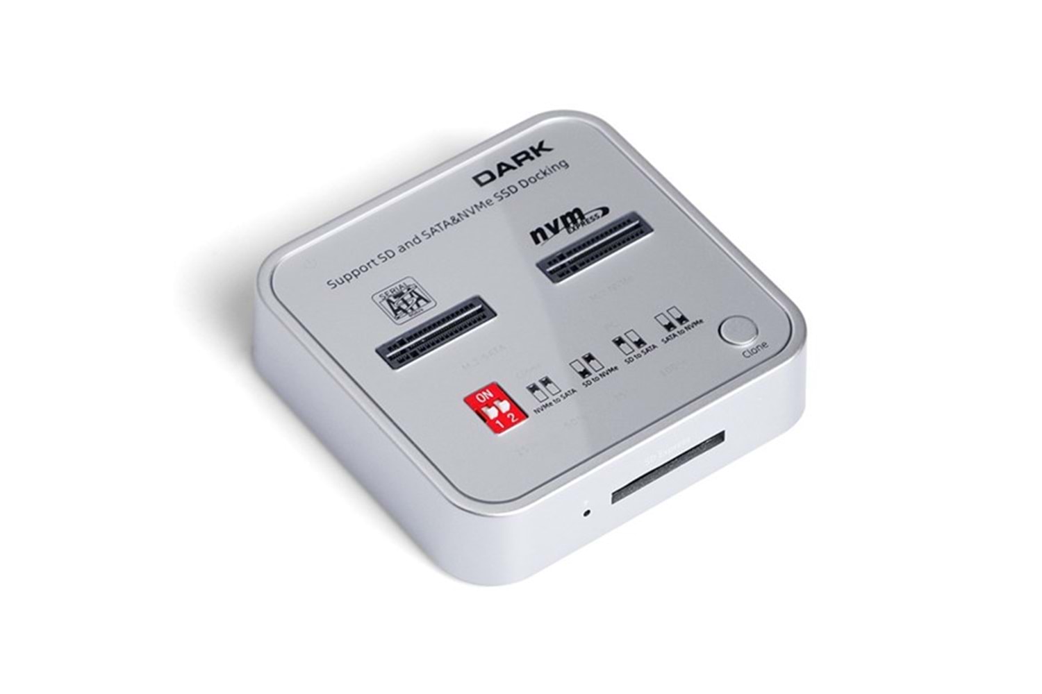 DARK DK-AC-DSDM2C M2 SSD Disk İstasyonu Klon ve SD Kart Destekli