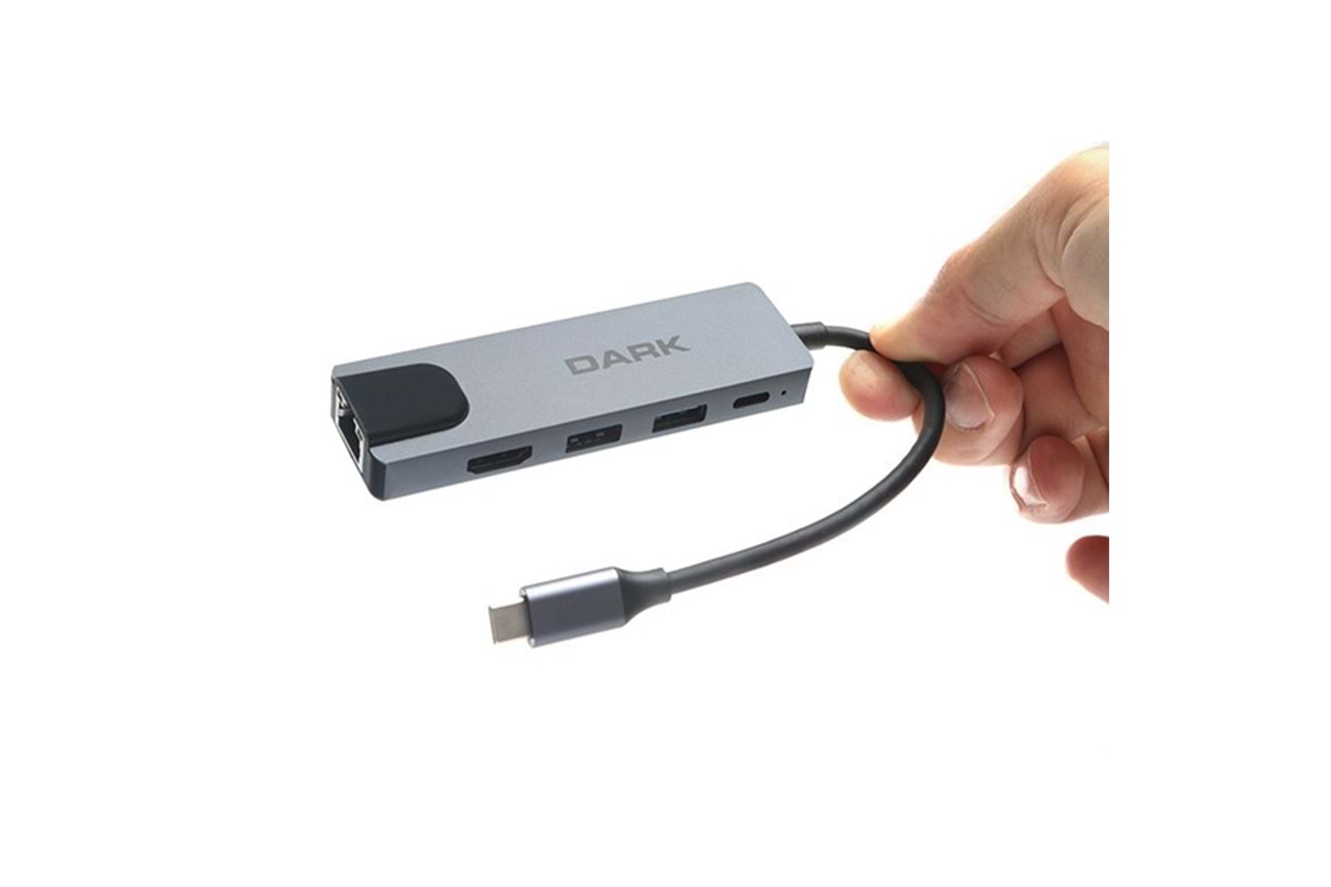 DARK DK-AC-U31X46 Type-C to Ethernet / HDMI / USB 3.0 - USB 2.0 / USB-C PD 65W Macbook Pro/Air & Notebook/Ultrabook için Port Çoklayıcı HUB