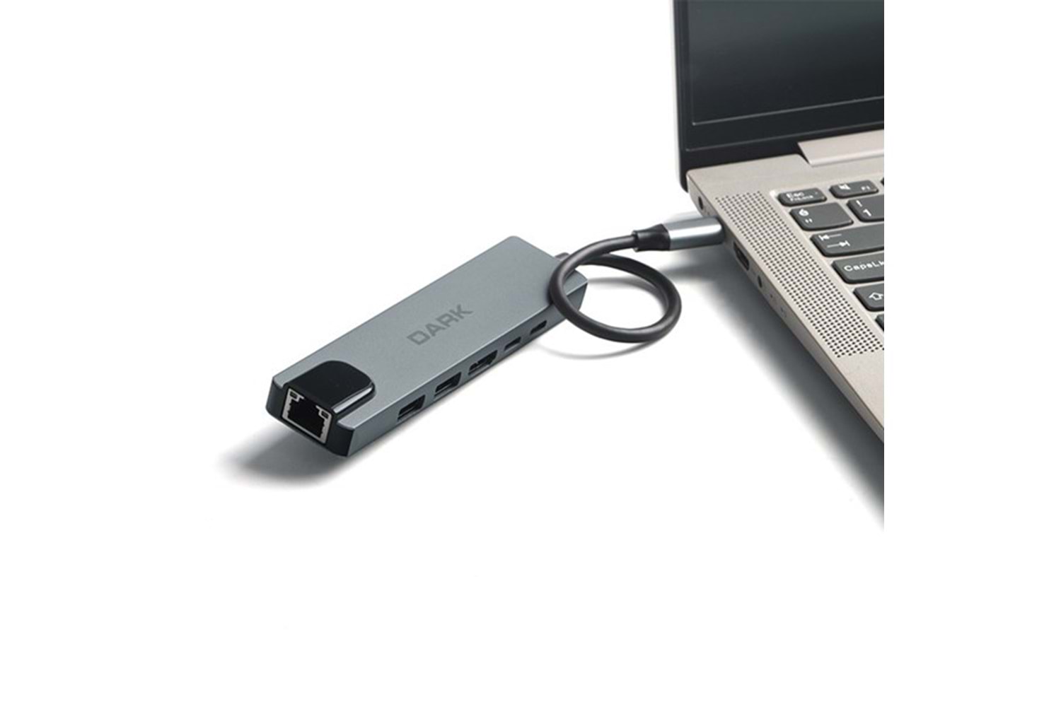 DARK DK-AC-U31X47 Type-C to Ethernet / HDMI / USB 3.0 - USB 2.0 / USB-C PD 100W Macbook Pro/Air & Notebook/Ultrabook için Port Çoklayıcı HUB