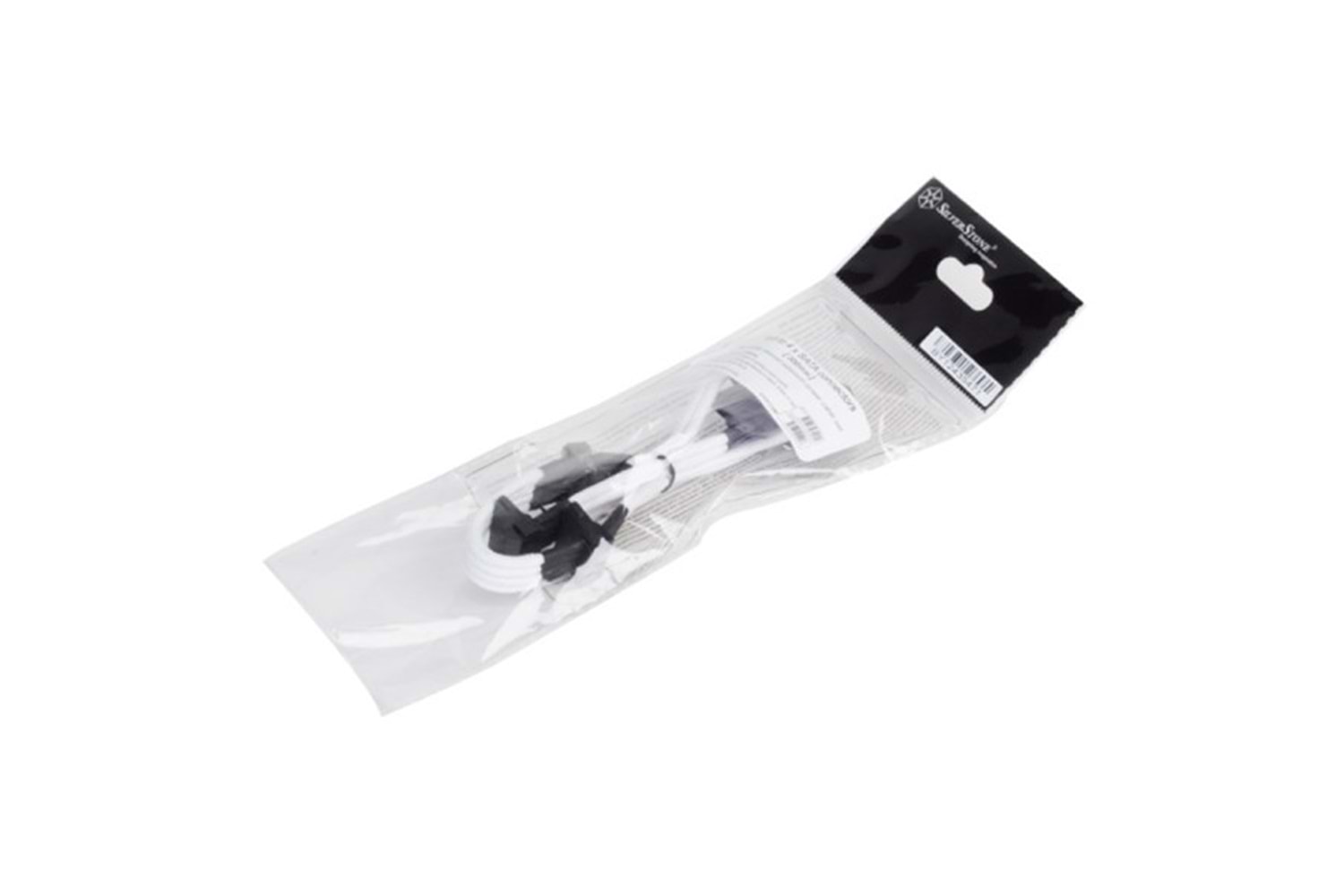 SilverStone Molex to 4 x SATA Uzatma Çoklayıcı Örgülü Beyaz Kablo (SST-PP07-BTSW)