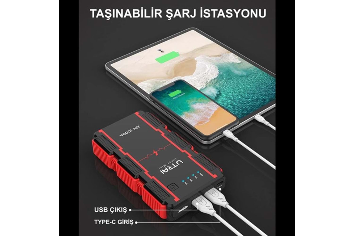UTRAI Jstar Mini 13000mAh Jump Starter Taşınabilir Akü Takviye Kiti (JS-MINI)