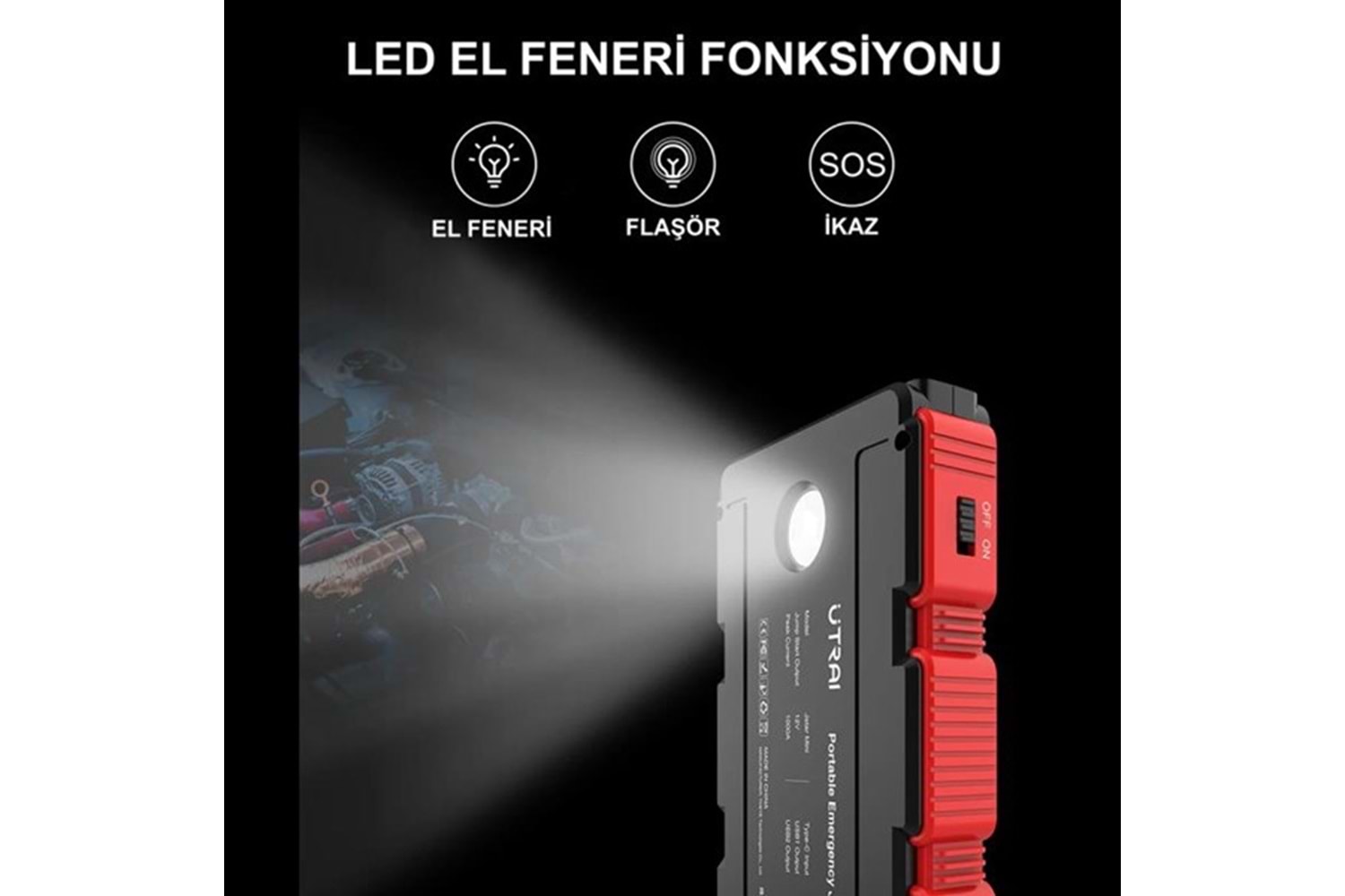 UTRAI Jstar Mini 13000mAh Jump Starter Taşınabilir Akü Takviye Kiti (JS-MINI)