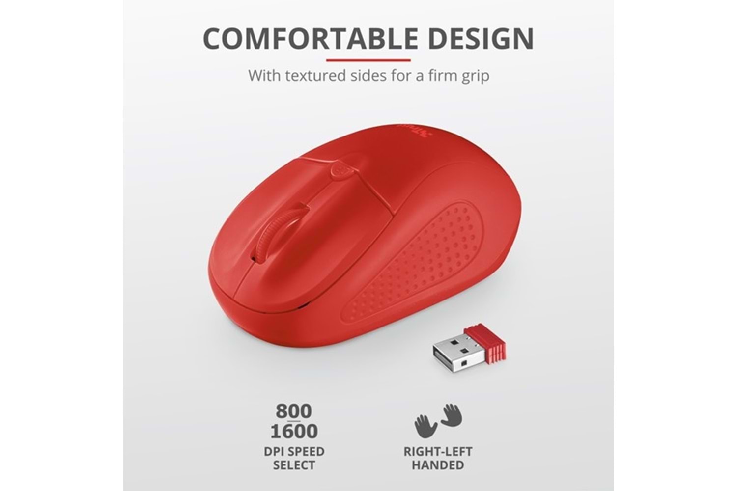 Trust Primo 20787 Usb 1600 Dpı Kırmızı Kablosuz Mouse