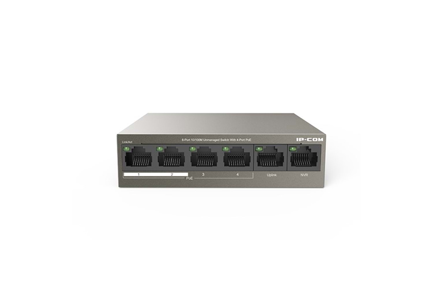 IP-COM 4port IP-F1106P-4-63W 10/100 2-Uplınk 63W Full PoE Yonetilemez Switch